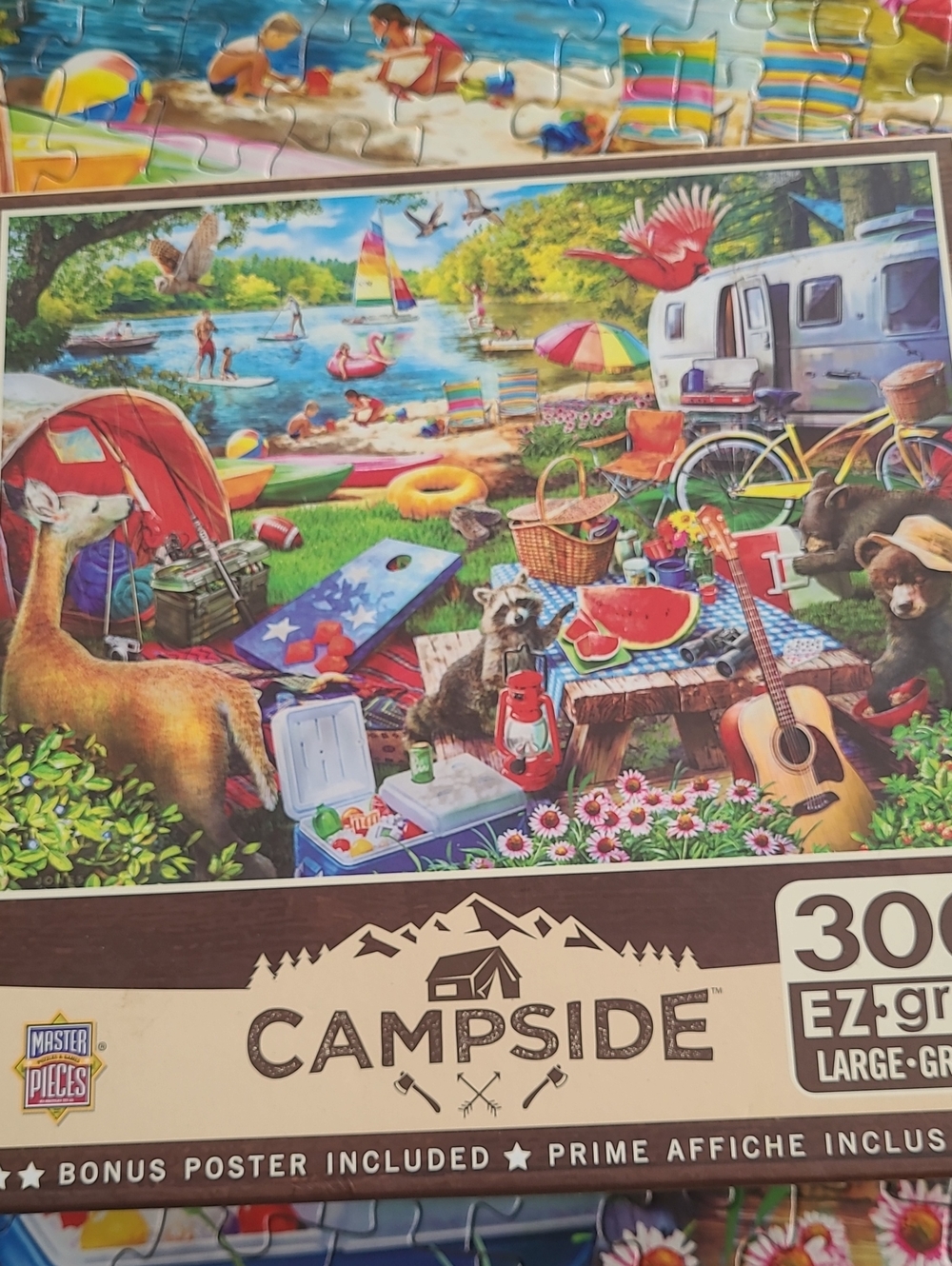 Master Pieces 300 Piece Jigsaw Puzzle colorful summer Campside Large Ez Grip